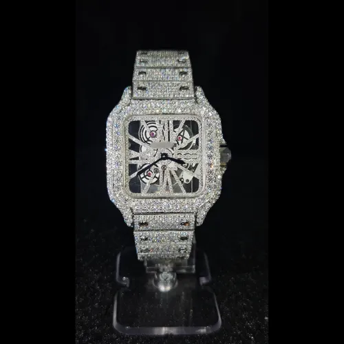 Moissanite Skeleton Watch